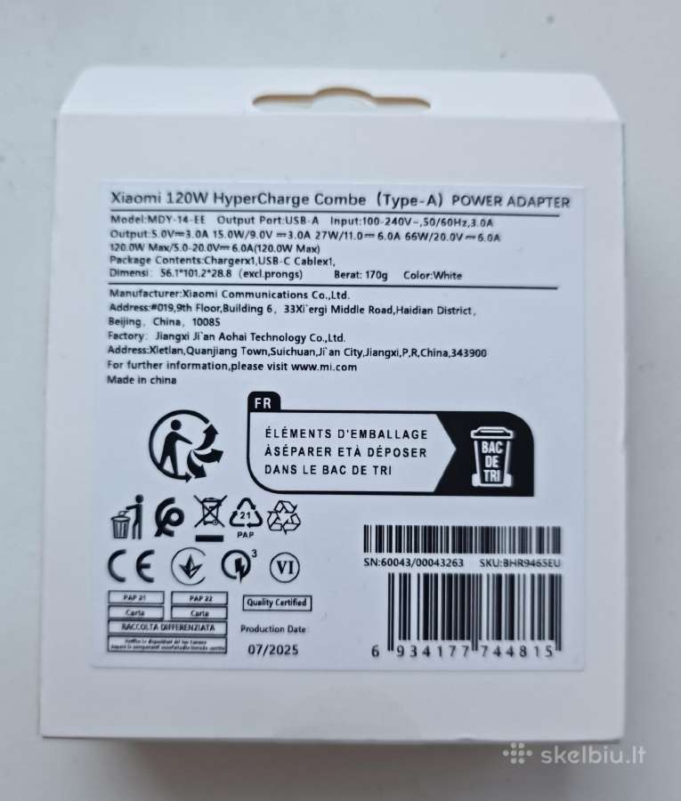 Xiaomi 120w Hyper Charge Pakrovejas - nuotraukos Nr. 2