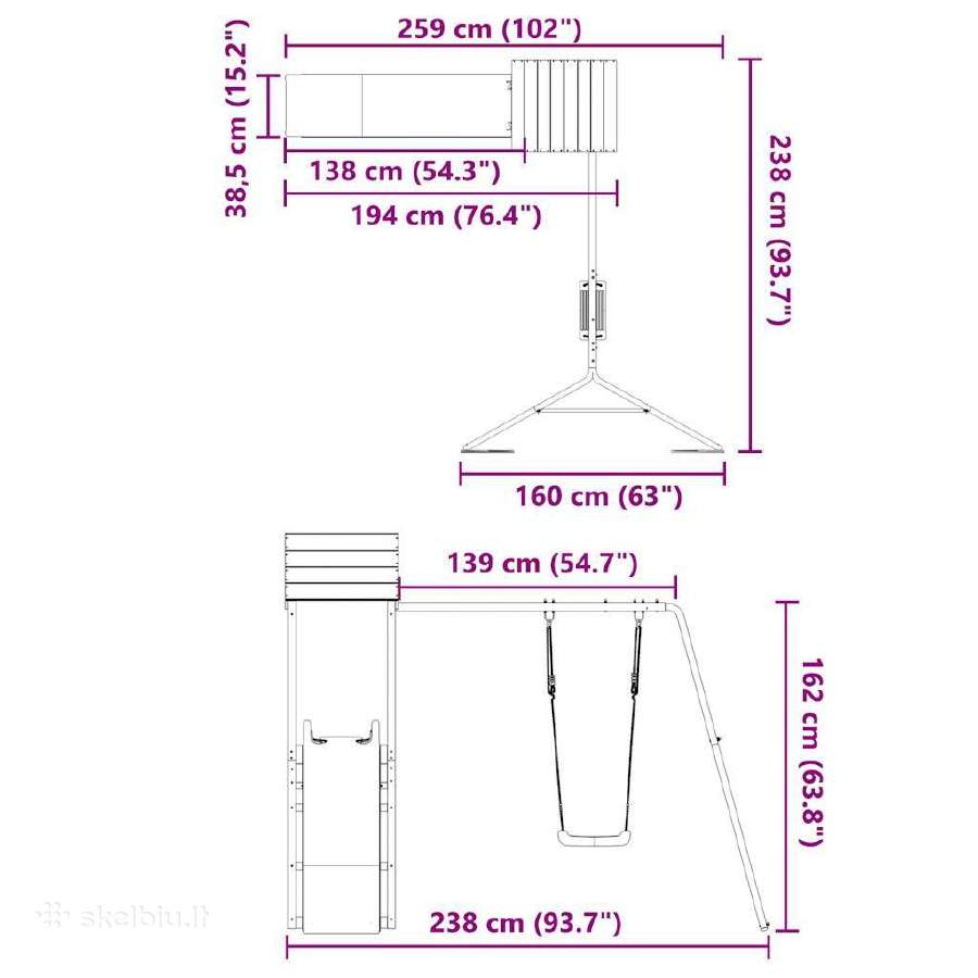 Lauko žaidimų aikštelės komplektas vidaxl - nuotraukos Nr. 4