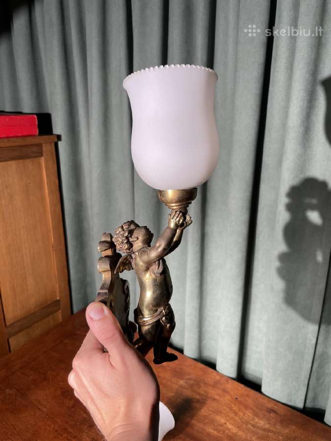 Antikvariniai sieniniai sviestuvai su cherubais - nuotraukos Nr. 2