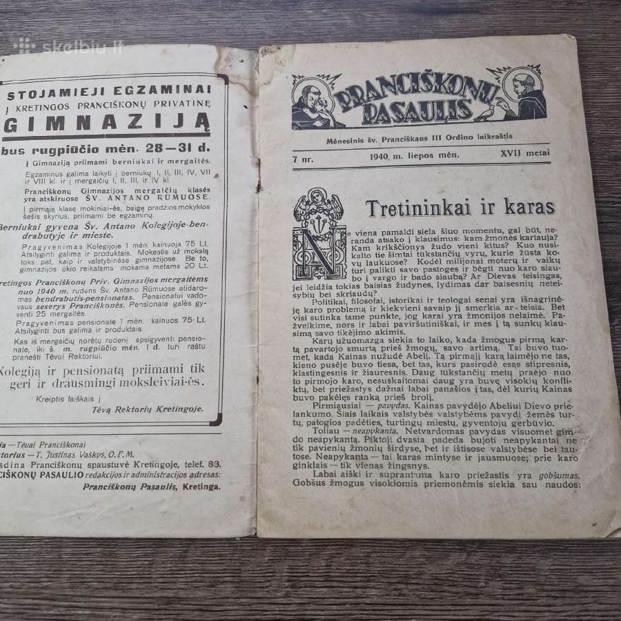 Pranciškonų Pasaulis 1940m. Nr. 7 - nuotraukos Nr. 2