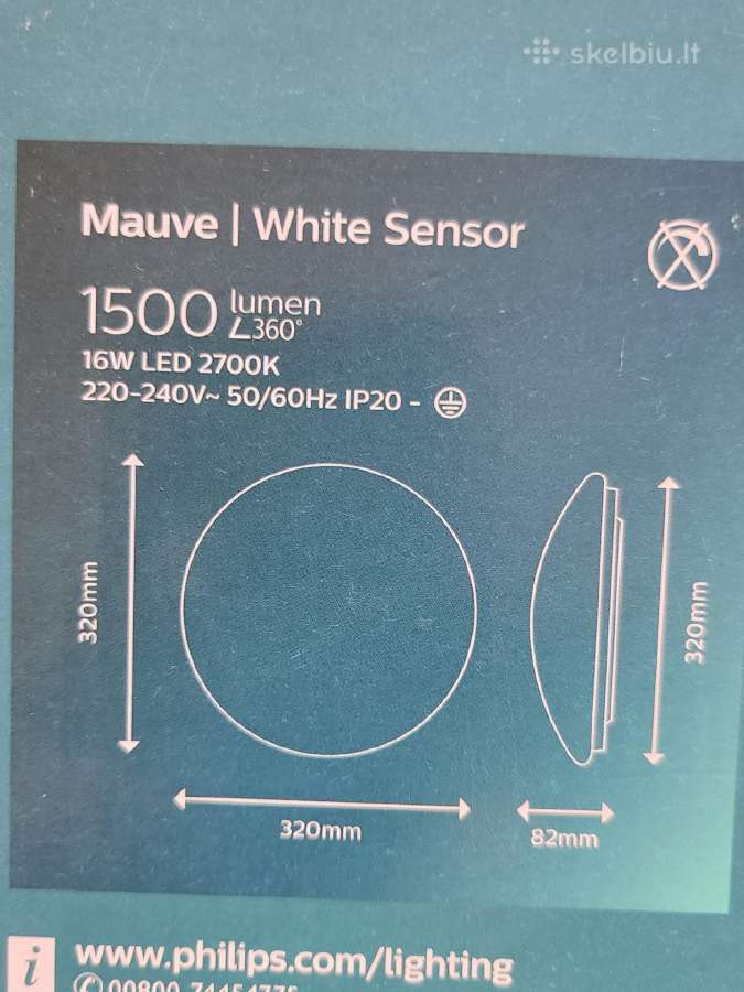 LED Šviestuvas Philips Mouve su judesio davikliu - nuotraukos Nr. 5