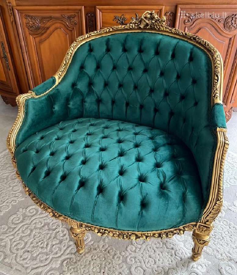 Profesionaliai restauruota antikvarinė sofa - nuotraukos Nr. 3