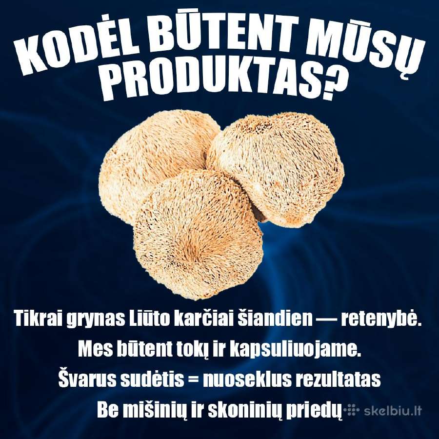 Liūto karčiai (lions Mane) 100% grynas, 60 kaps - nuotraukos Nr. 2