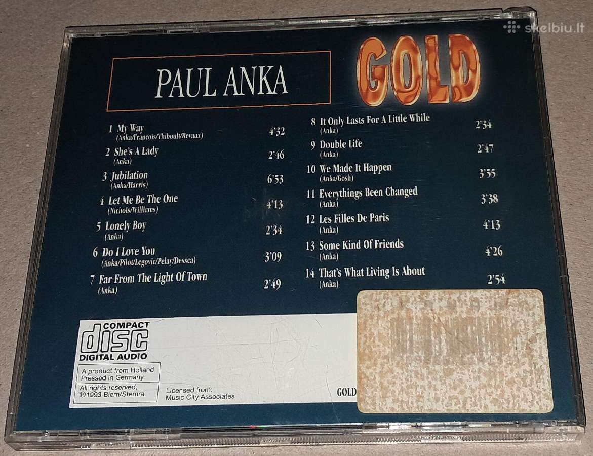Paul Anka – Gold (Audio CD) - nuotraukos Nr. 2