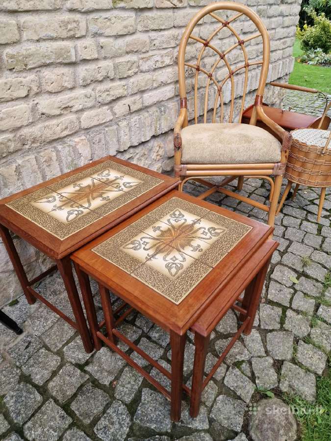Vintažiniai mid century tikmedžio staliukai - nuotraukos Nr. 8