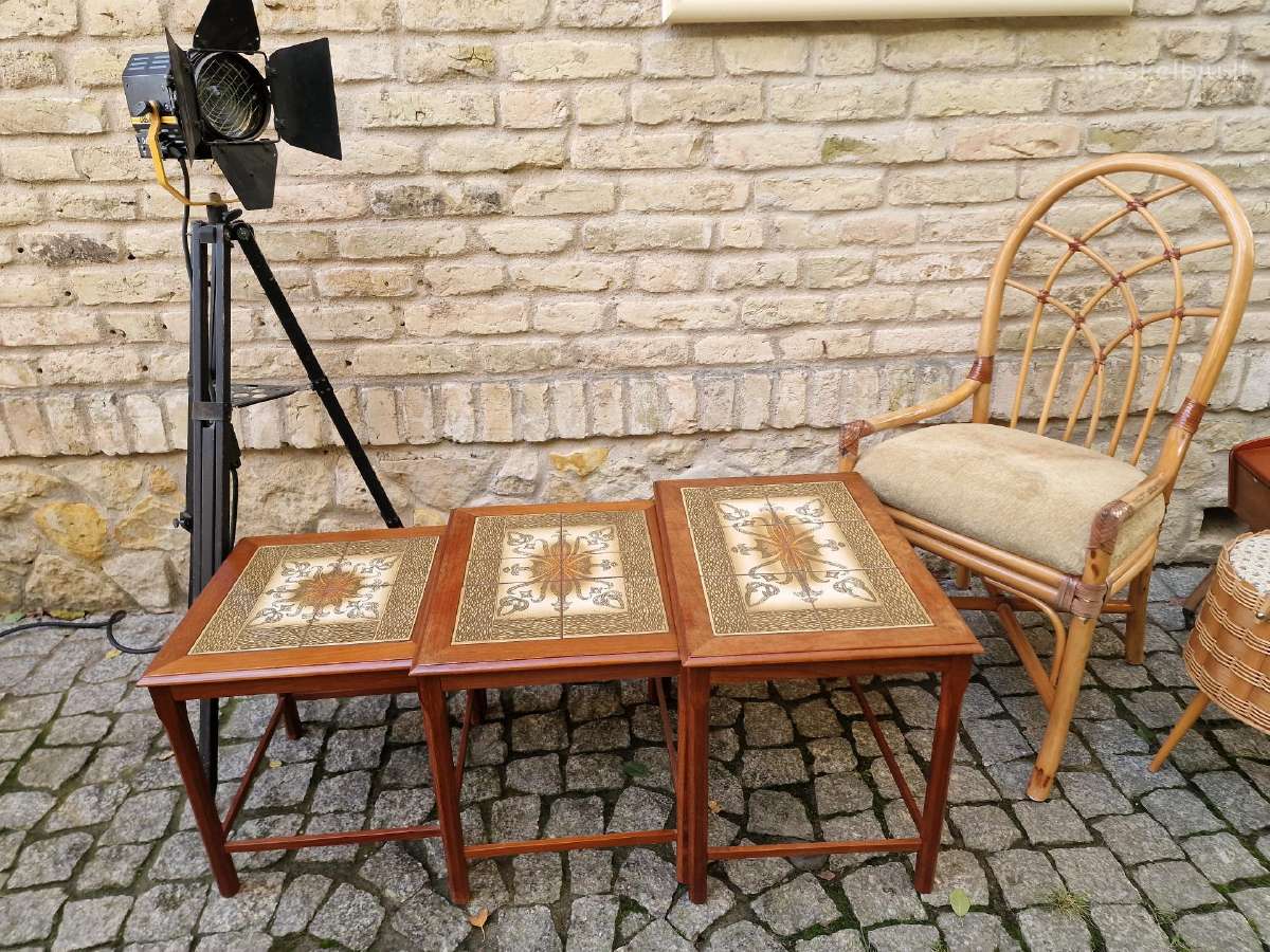 Vintažiniai mid century tikmedžio staliukai - nuotraukos Nr. 12