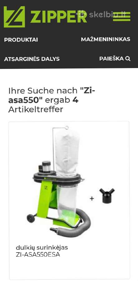 Dulkių surinkėjas Zi-asa550