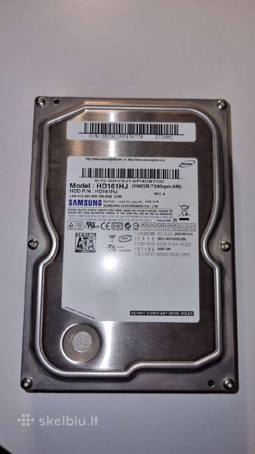 Samsung Hd161hj 160gb 7200rpm HDD diskas
