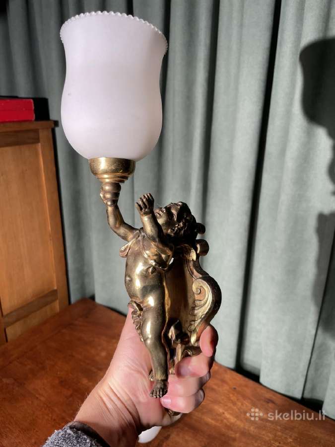 Vintažiniai sieniniai sviestuvy su cherubais - nuotraukos Nr. 4