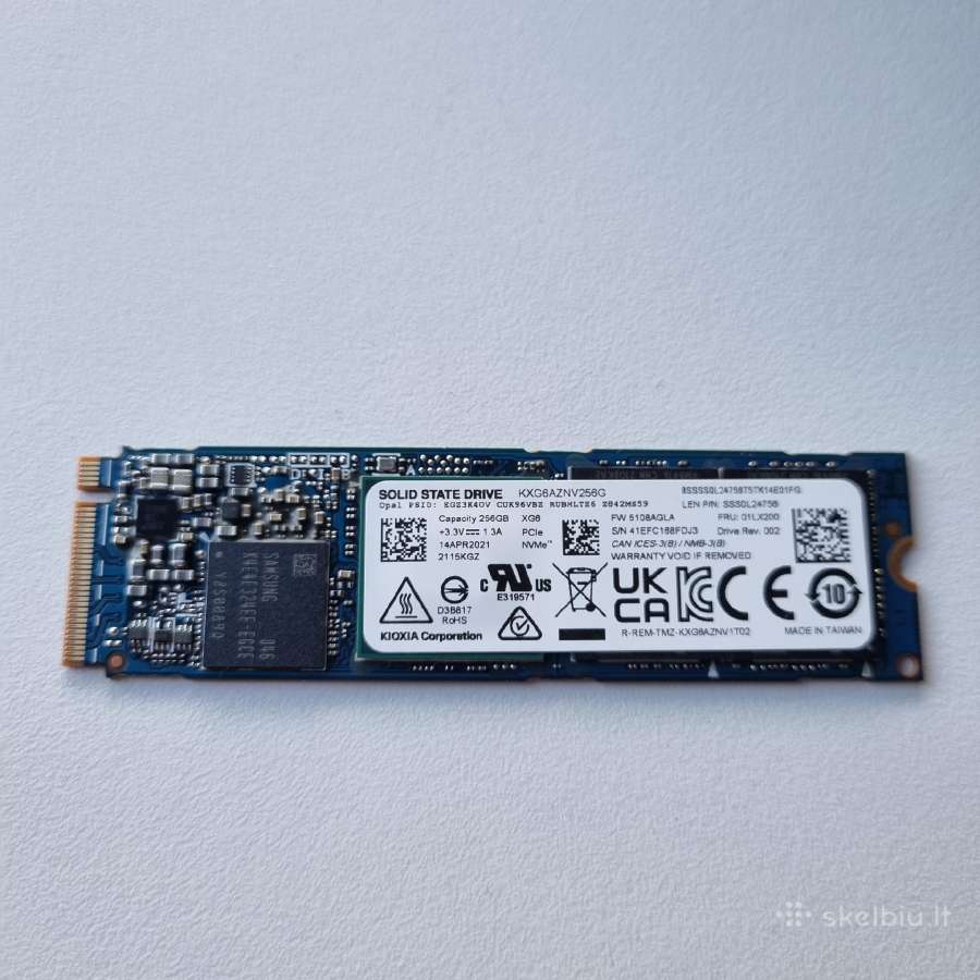 Toshiba Xg6 256gb Nvme M.2 Kxg6aznv256g SSD diskas