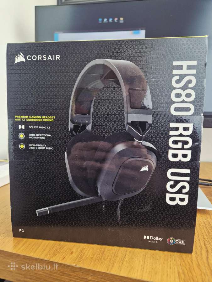 Corsair Gaming Hs80 Rgb Usb Carbon (Juodos) - nuotraukos Nr. 2