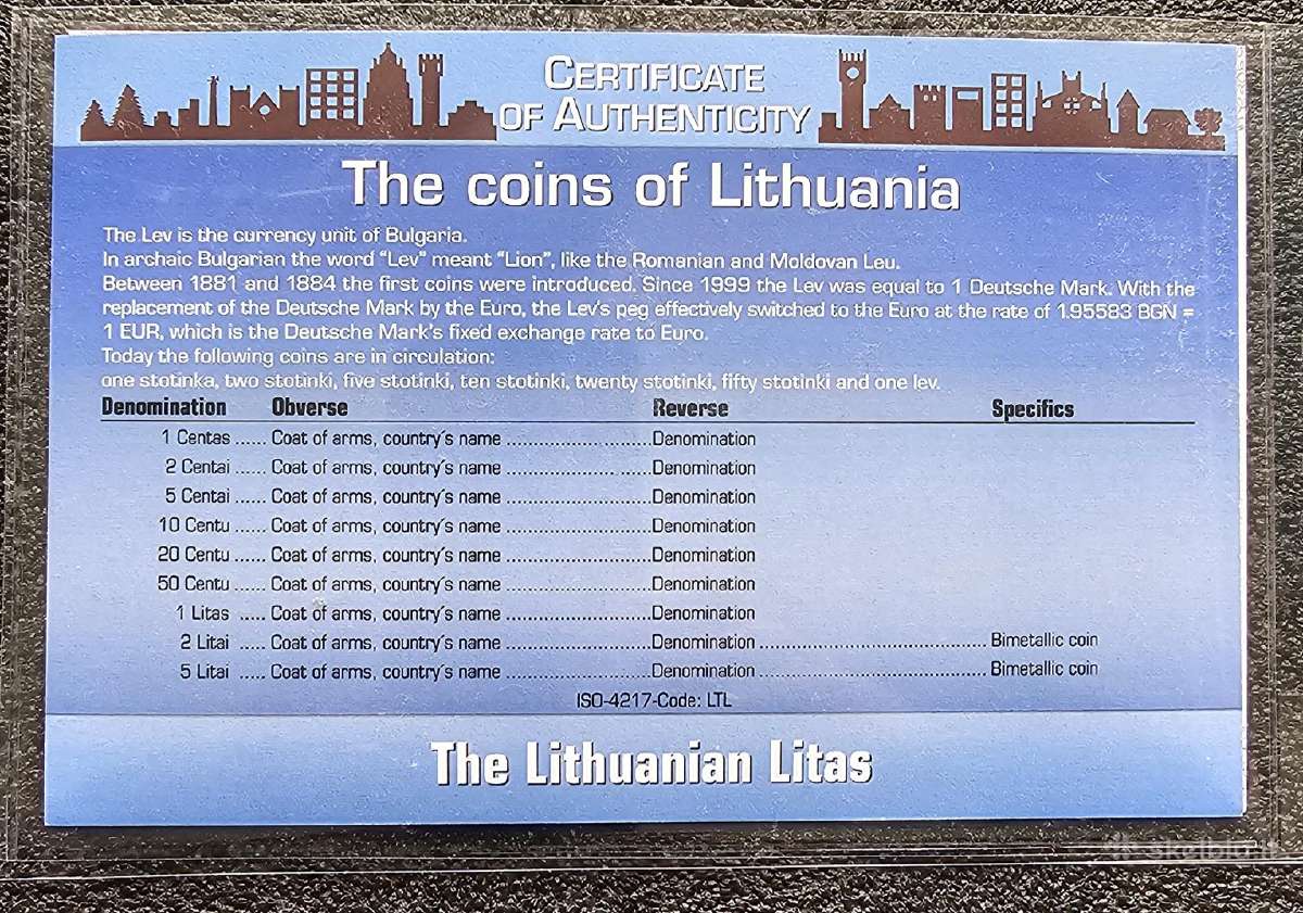 Reprezentacinis litų komplektas. - nuotraukos Nr. 2