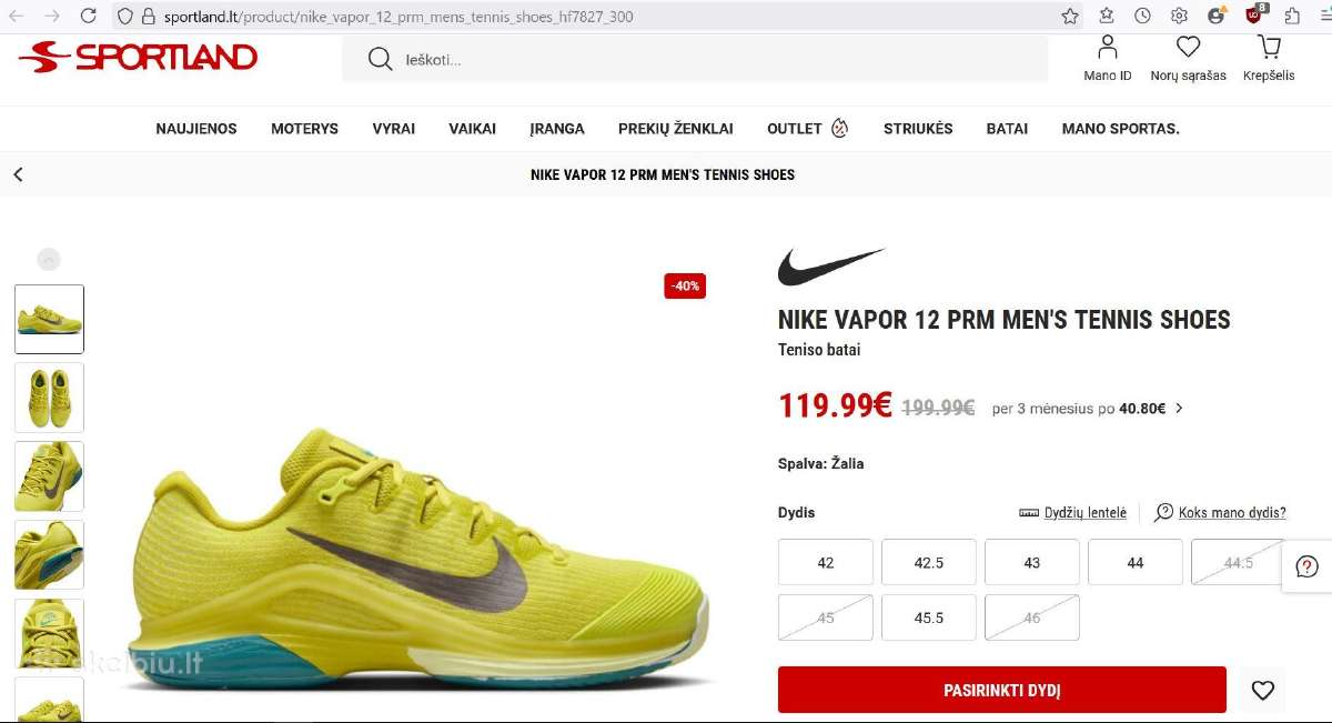 Nike Court Vapour 12, Tenisas - nuotraukos Nr. 18