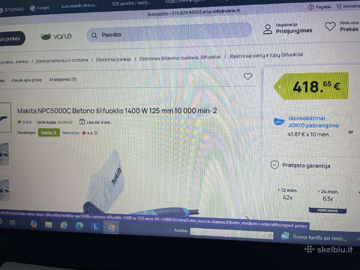 Makita Npc 5000c betono šlifuoklis - nuotraukos Nr. 5