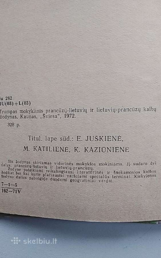 Trumpas prancūzų-lietuvių ir lietuvių-prancūzų žod - nuotraukos Nr. 3