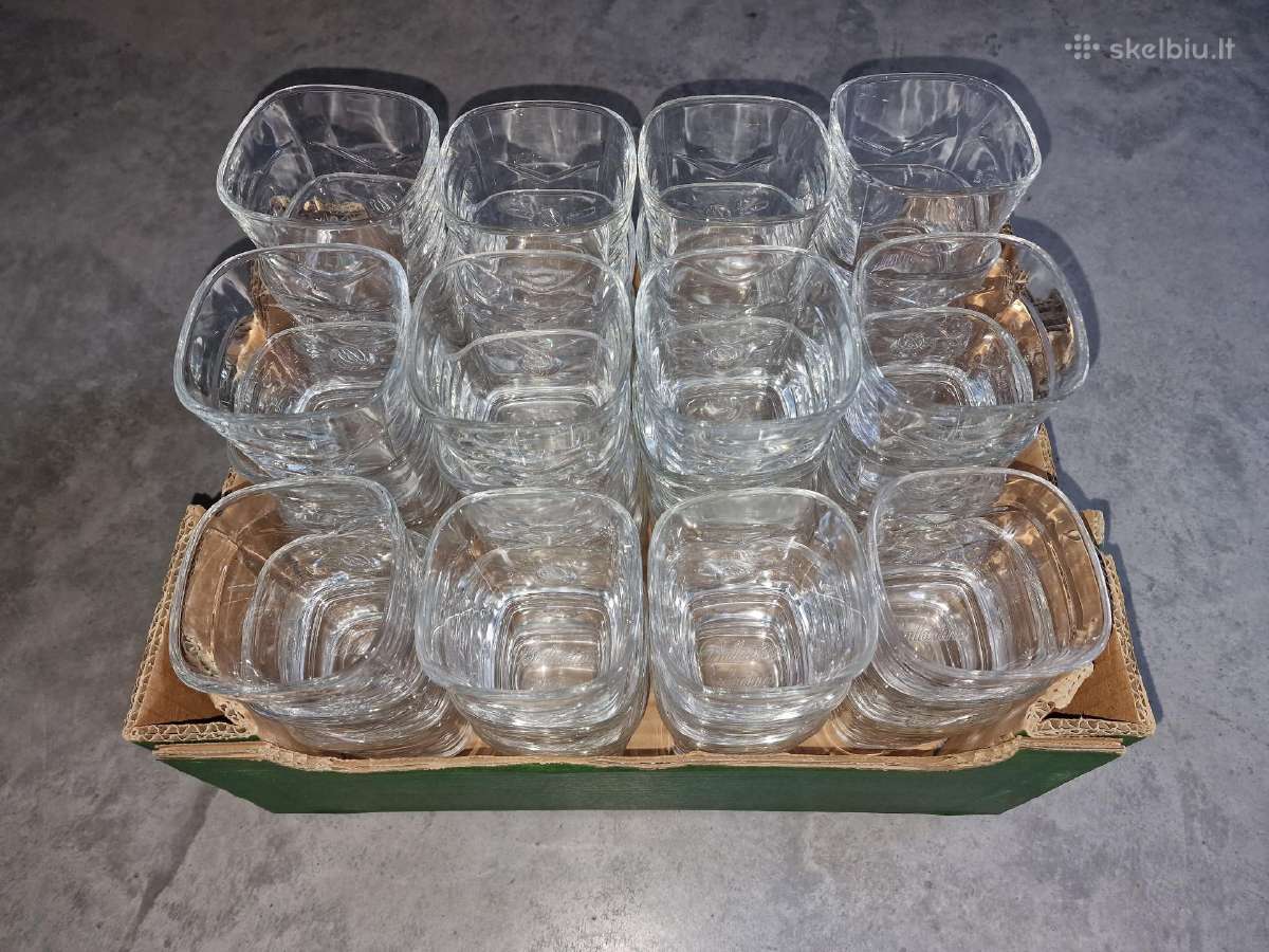 Viskio stiklinė „ballantines“, 44 vnt. Naujos