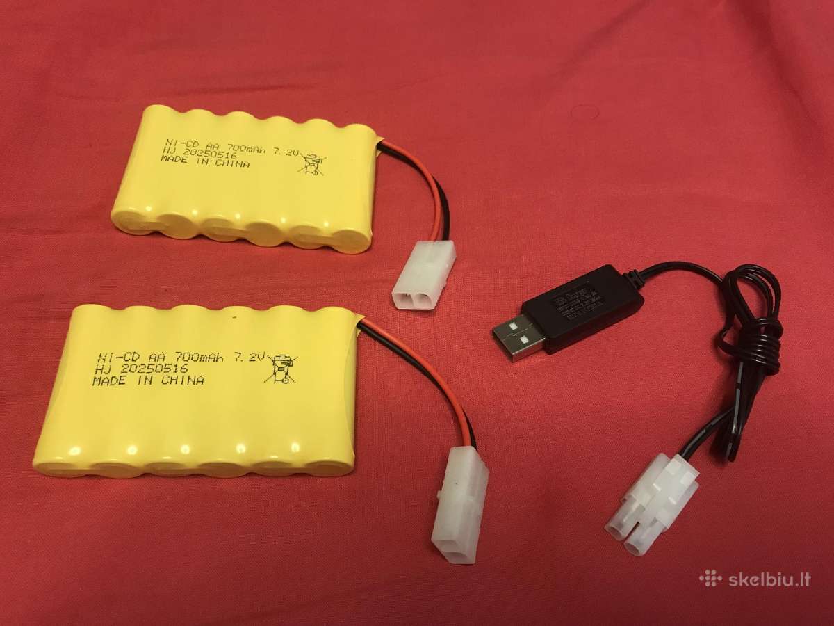 Ni-CD 700mah 7.2v baterijos su pakrovėju