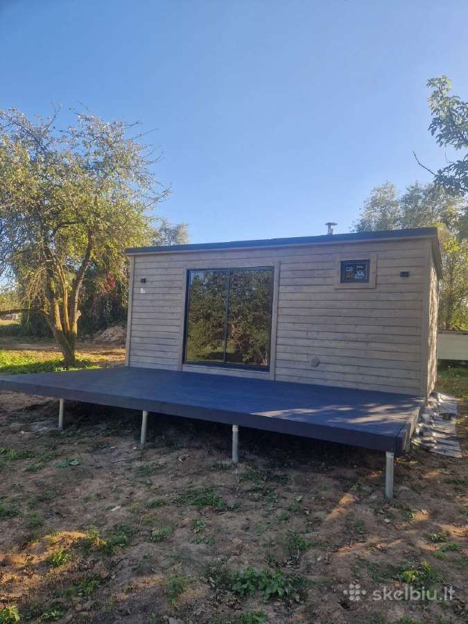 Pirtis sauna 6x3 su terasa ir poliais
