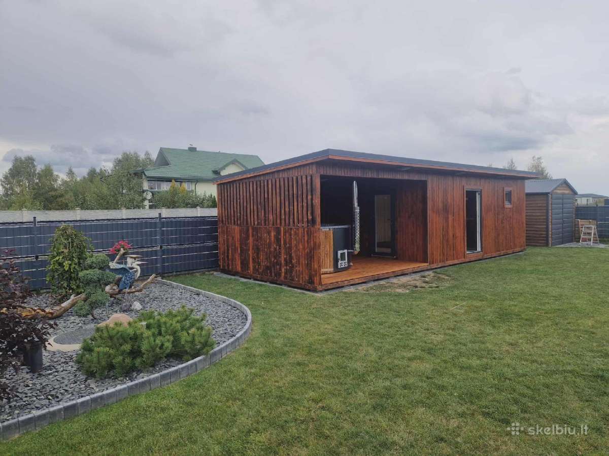 Pirtis sauna 4x6 plius stogine su tearasa
