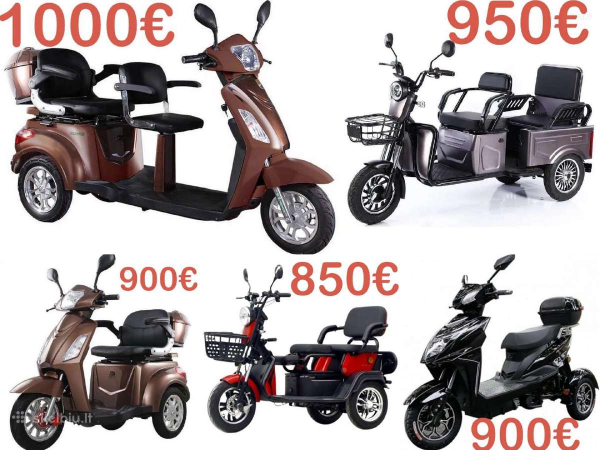 Elektrinis triratis motoroleris skuteris pigiausia