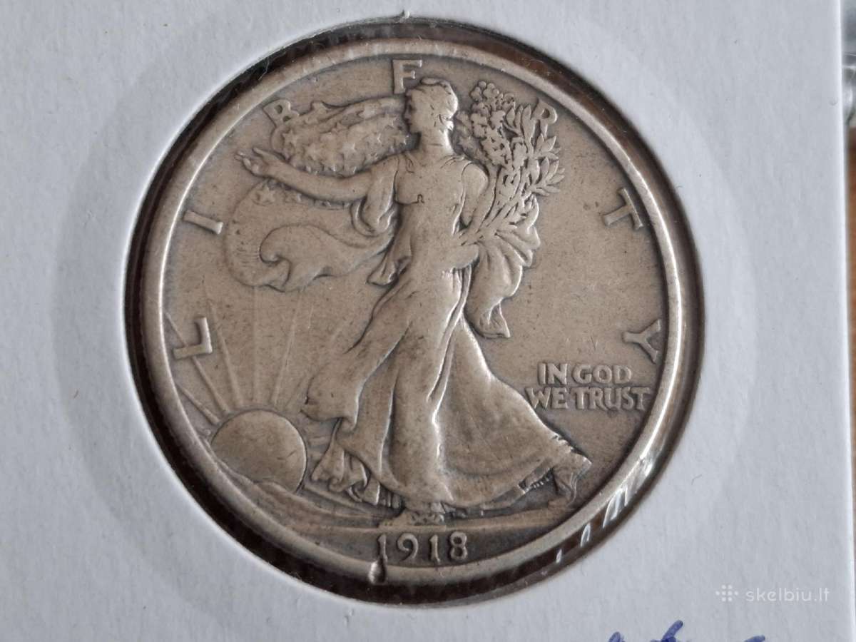 JAV 1/2 dolerio 1918 sidabras - nuotraukos Nr. 2