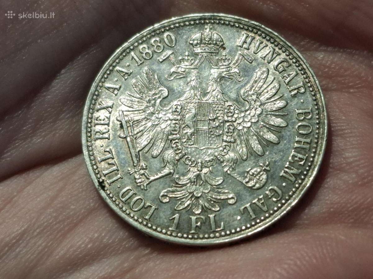 Austrija 1 Florinas 1880 sidabras