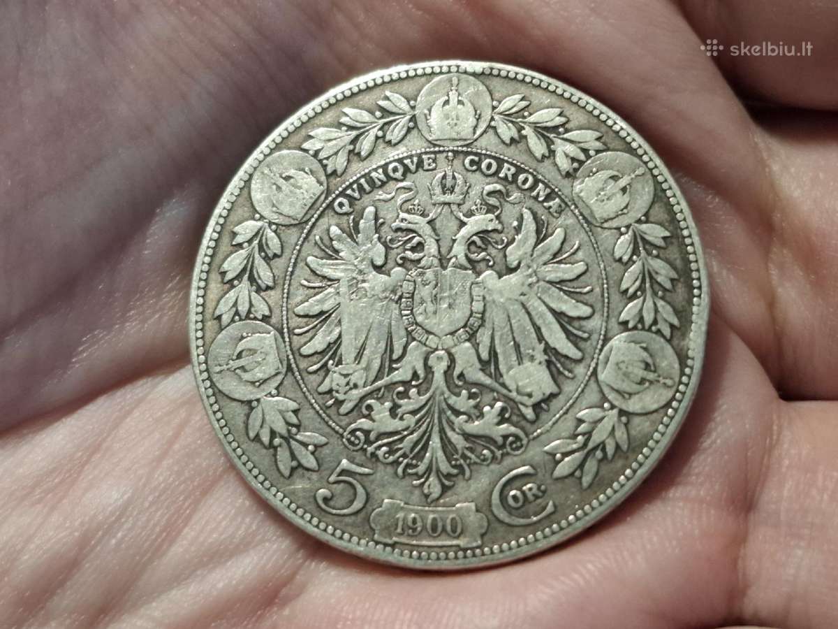 Austrija 5 kronos 1900 sidabras