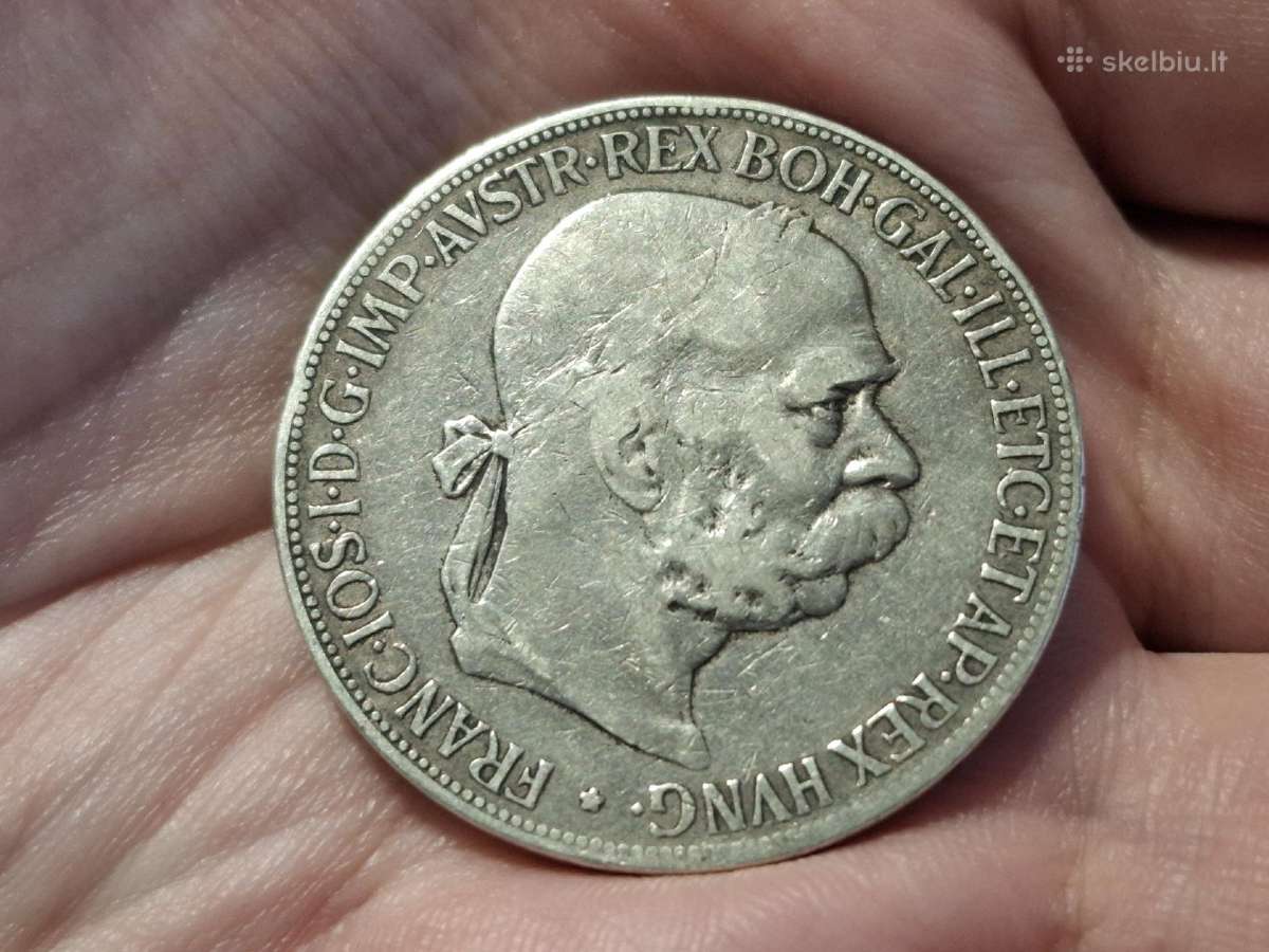 Austrija 5 kronos 1900 sidabras - nuotraukos Nr. 2
