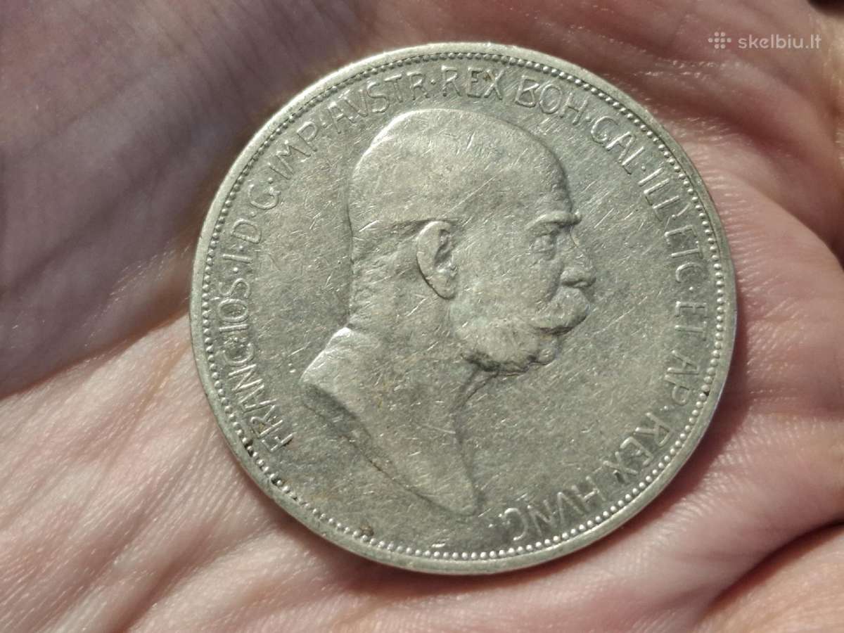 Austrija 5 kronos 1908 sidabras proginė - nuotraukos Nr. 2