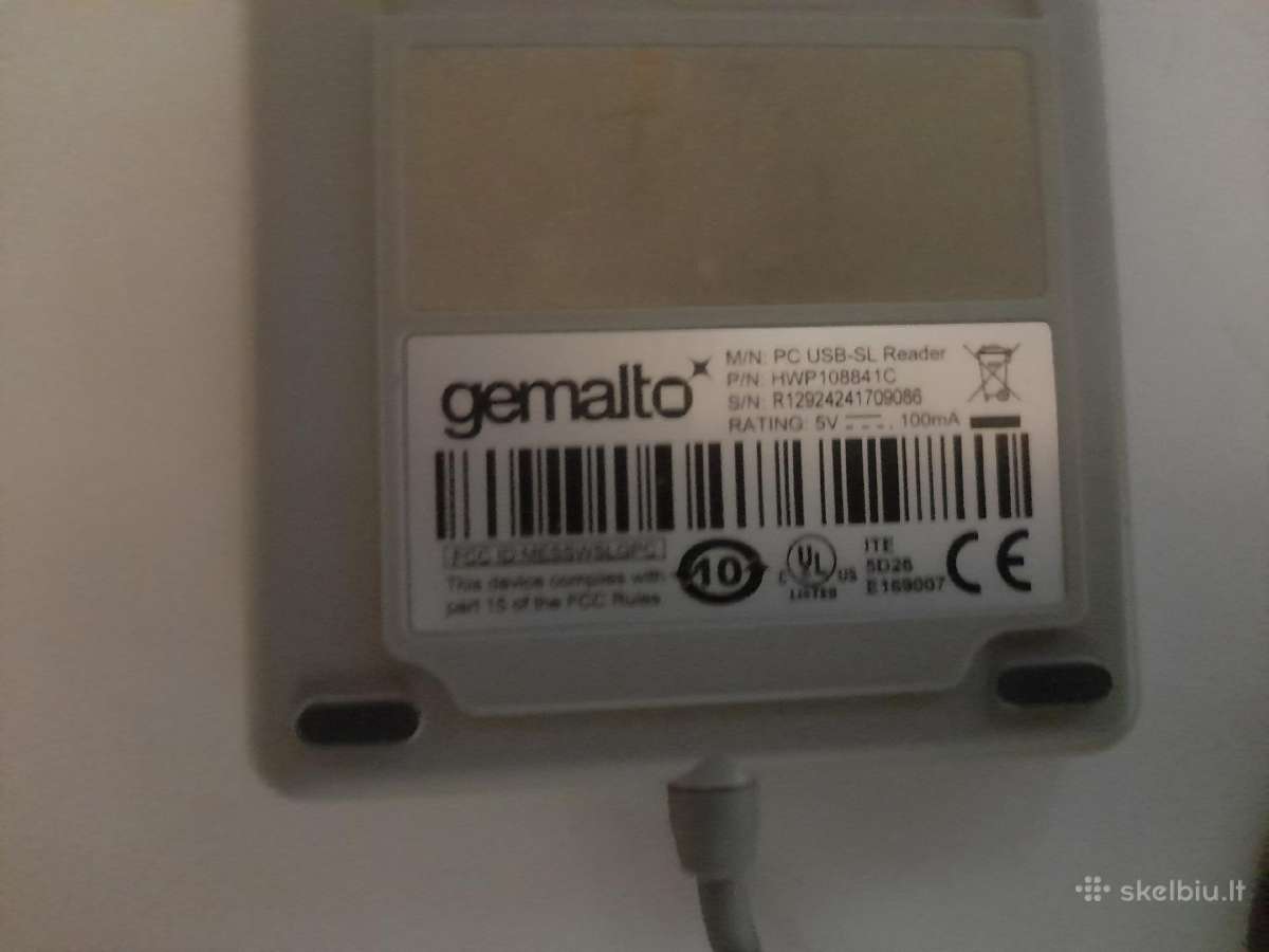 Gemalto Usb SL reader lustinių kortelių skaitytuva - nuotraukos Nr. 3