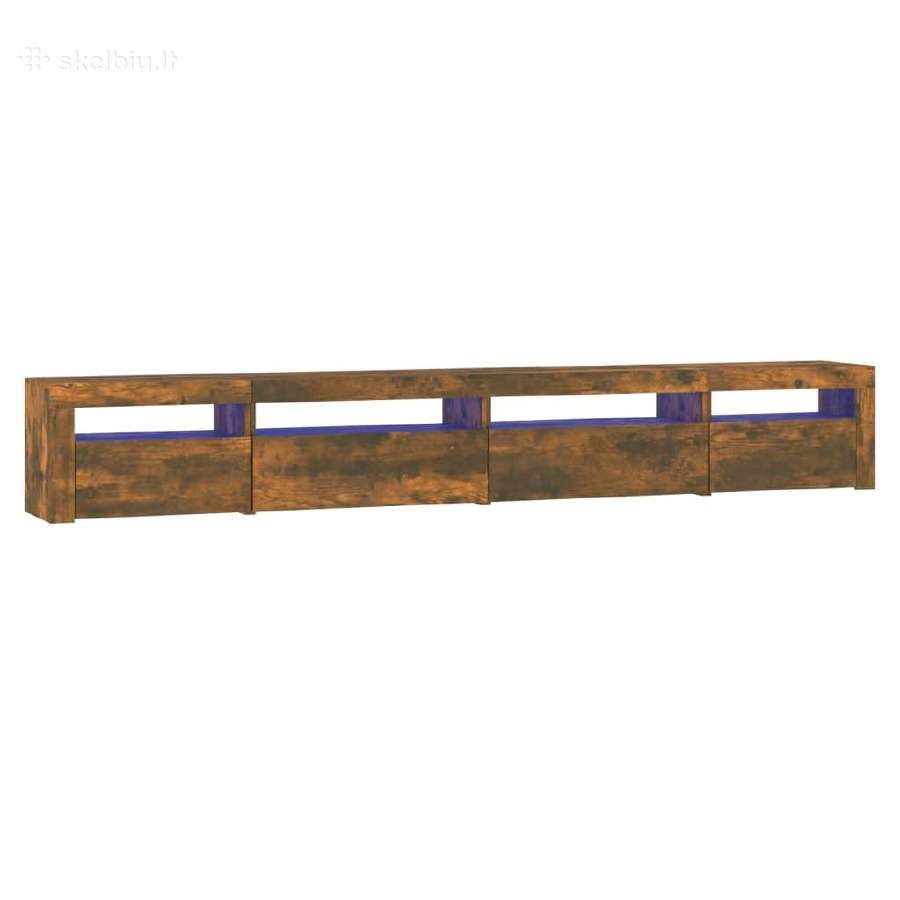 Balta TV spintelė su LED apšvietimu, 2703540cm - nuotraukos Nr. 2