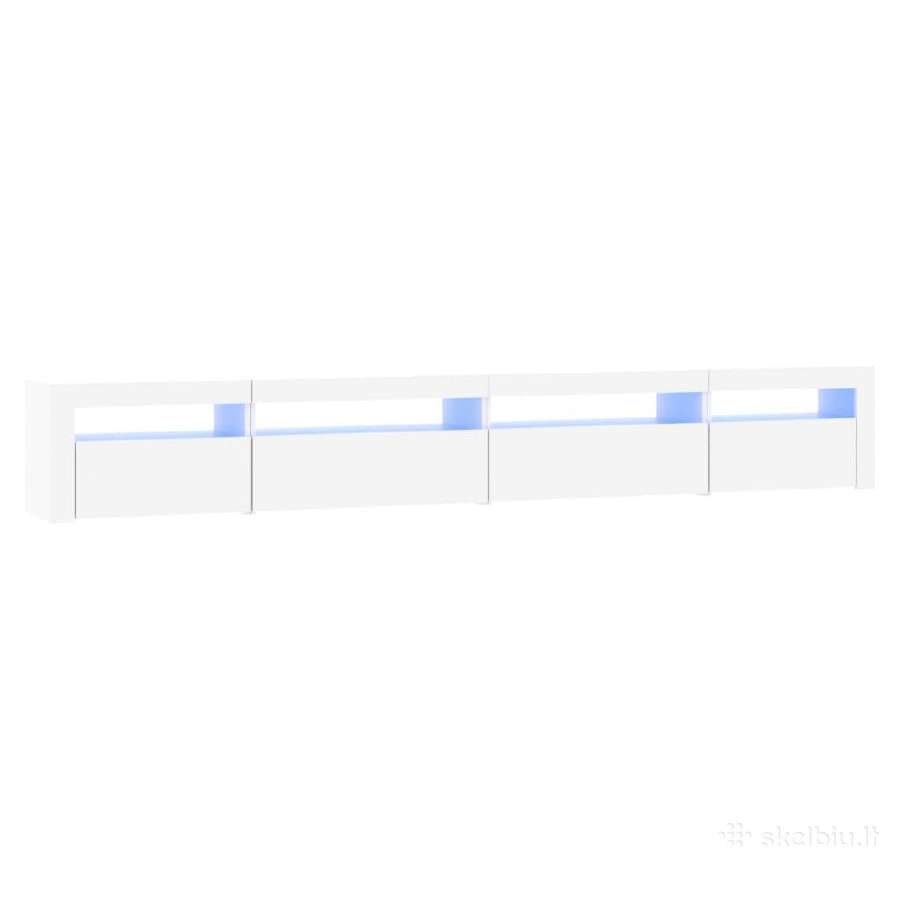 Balta TV spintelė su LED apšvietimu, 2703540cm - nuotraukos Nr. 4