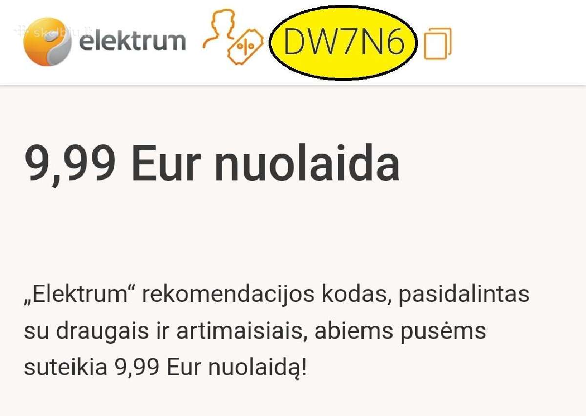 Elektrum nuolaidos kodas Dw7n6 - nuolaida 9,99 Eur - nuotraukos Nr. 3