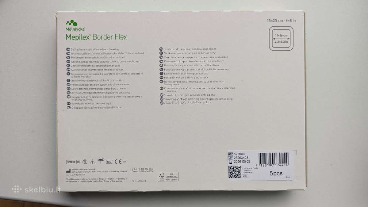 Mepilex tvarstis Border Flex 15 cm x 20 cm - nuotraukos Nr. 2