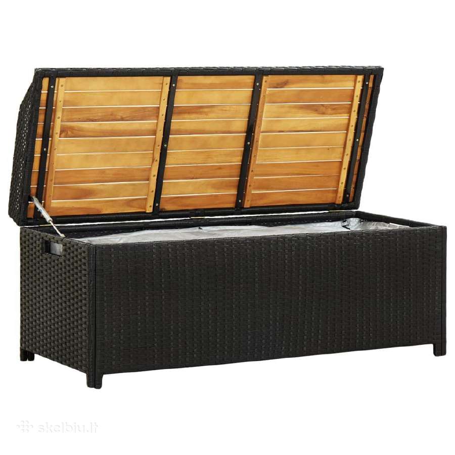 Suoliukas su daiktadėže, 120cm pintas poliratanas - nuotraukos Nr. 4