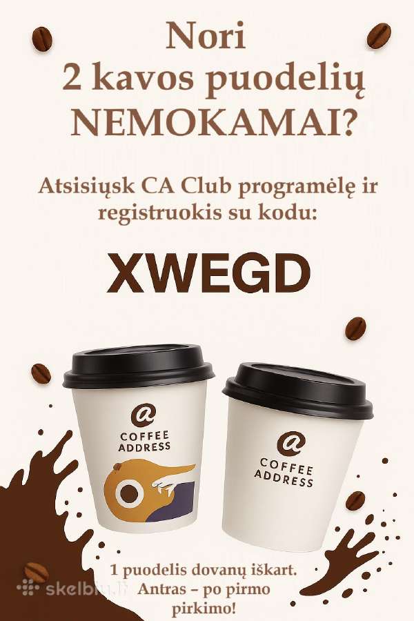 Nori 2 kavos puodelių nemokamai?