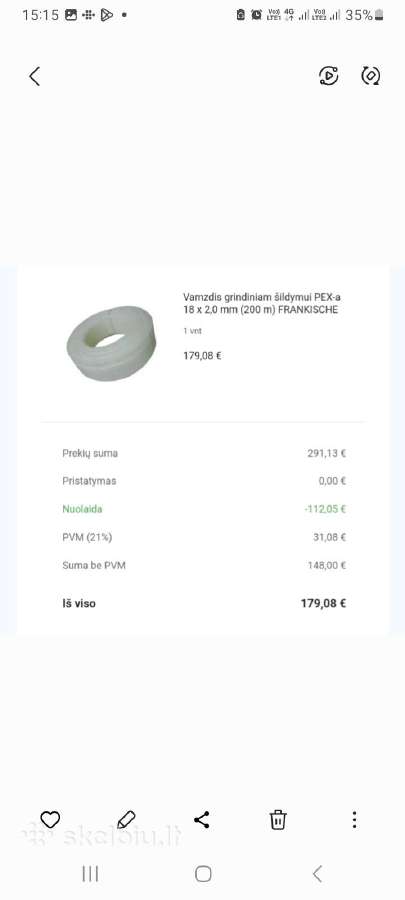 Gindinio šildymo vamzdis 18 mm Frankische
