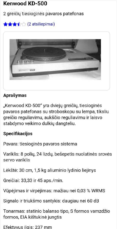Kenwood Kd500 - nuotraukos Nr. 30