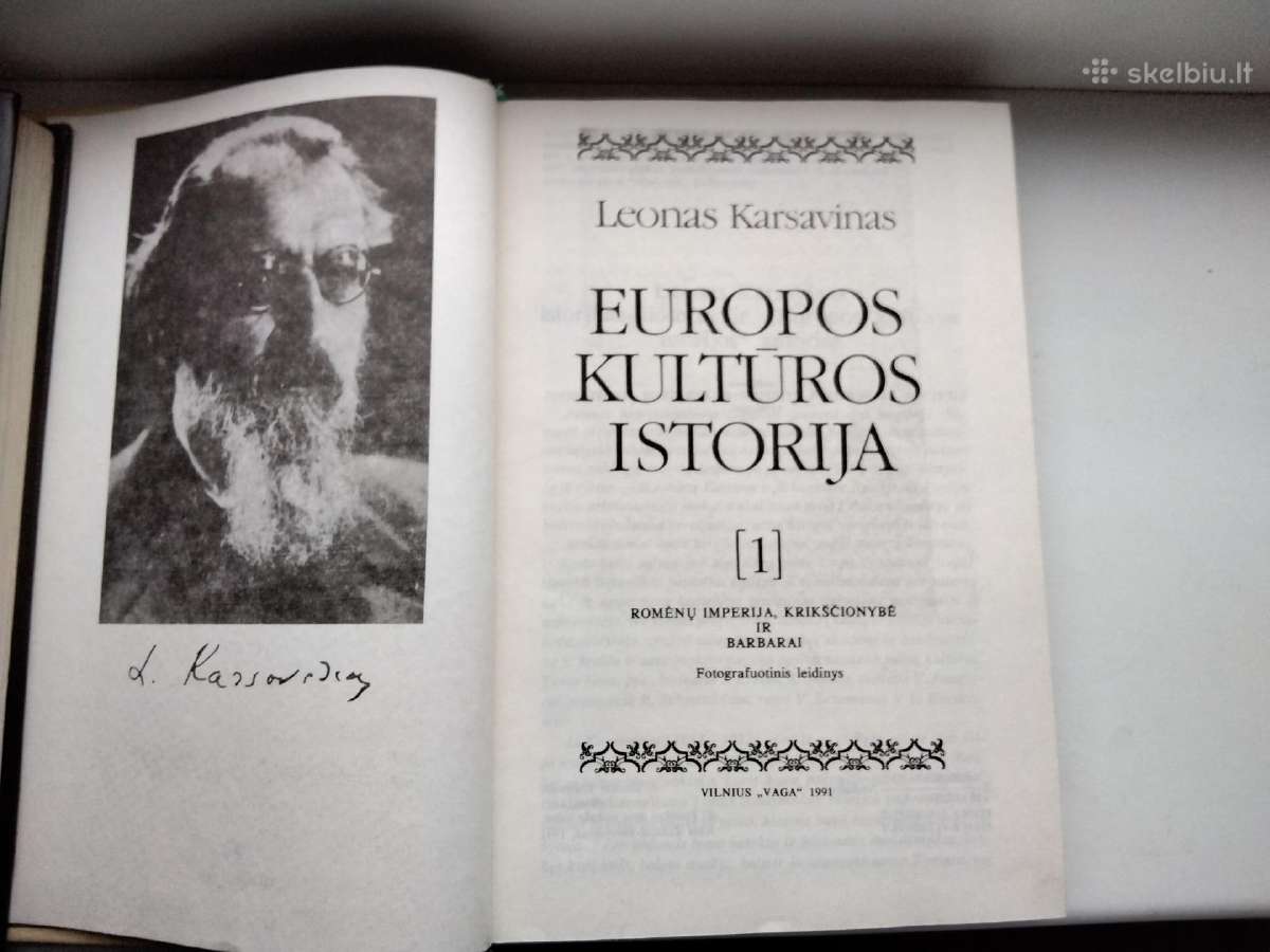 L. Karsavinas. Europos kultūros istorija. T.1 - nuotraukos Nr. 2
