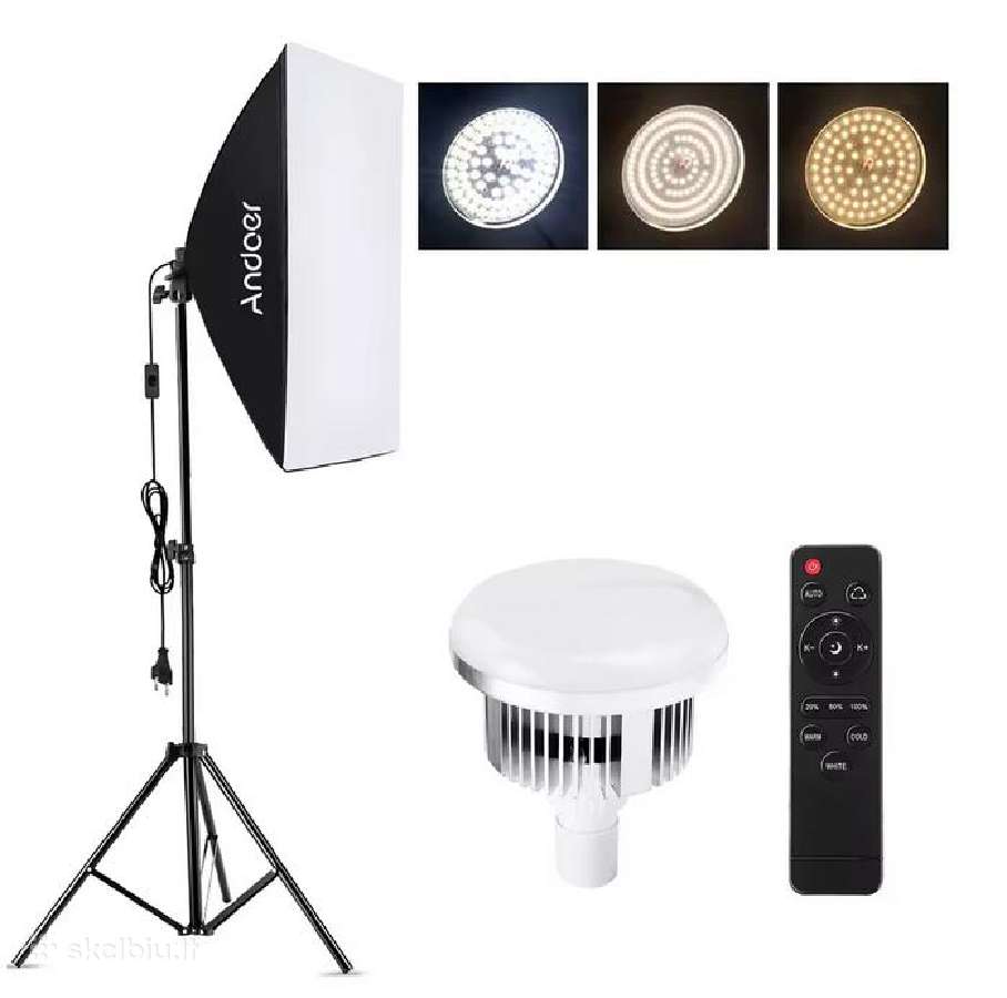 Fotostudijos komplektas su 3 fonais ir LED šviestu - nuotraukos Nr. 12