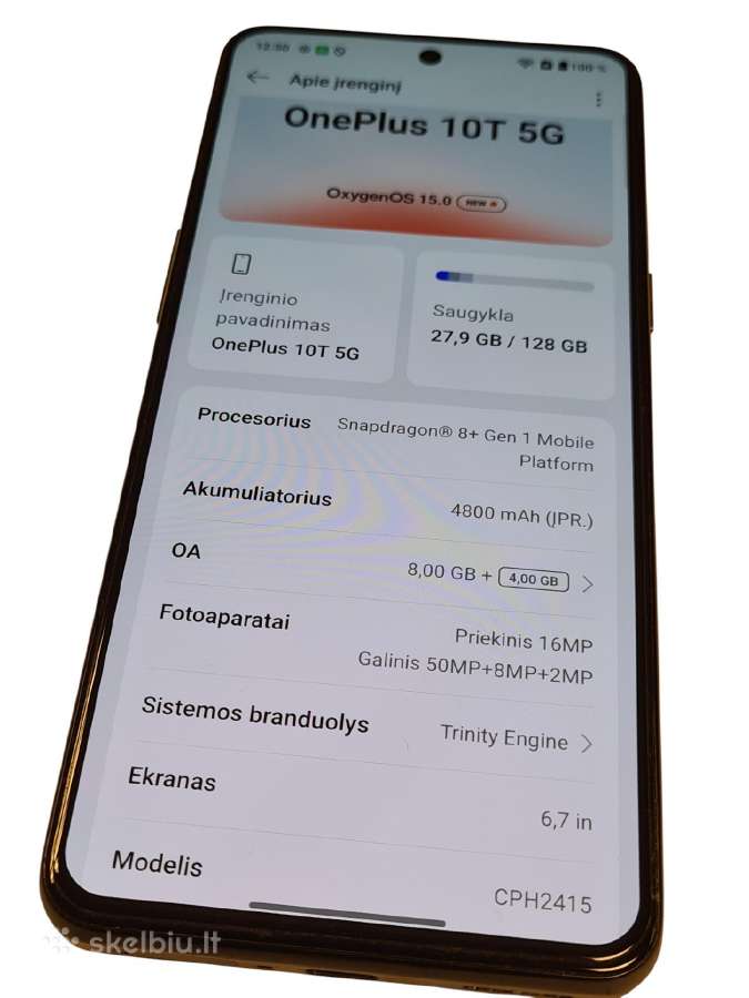 Oneplus 10t 5G + 3 mėn. garantija - nuotraukos Nr. 5