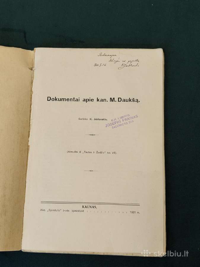 K. Jablonskio parašas - nuotraukos Nr. 2