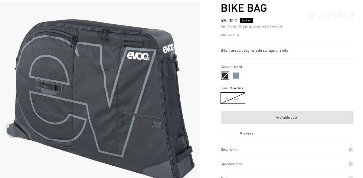 Evoc Dviračių kelioninis bagažas (Bike Bag) - nuotraukos Nr. 3