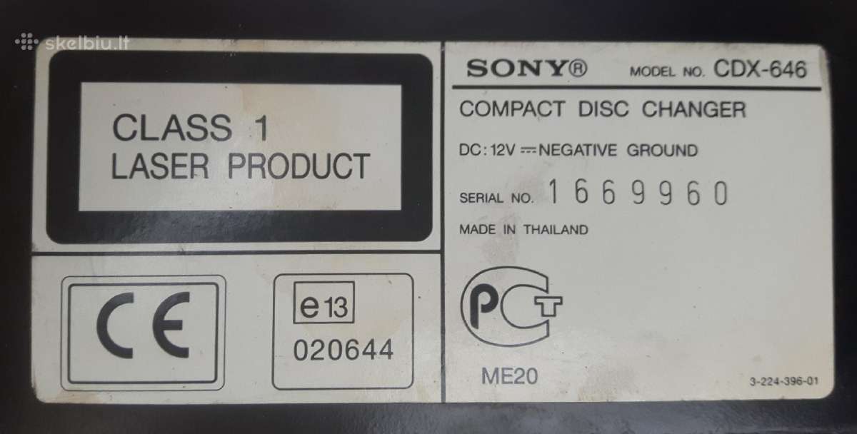 CD keitiklis Sony Cdx-646 - nuotraukos Nr. 5