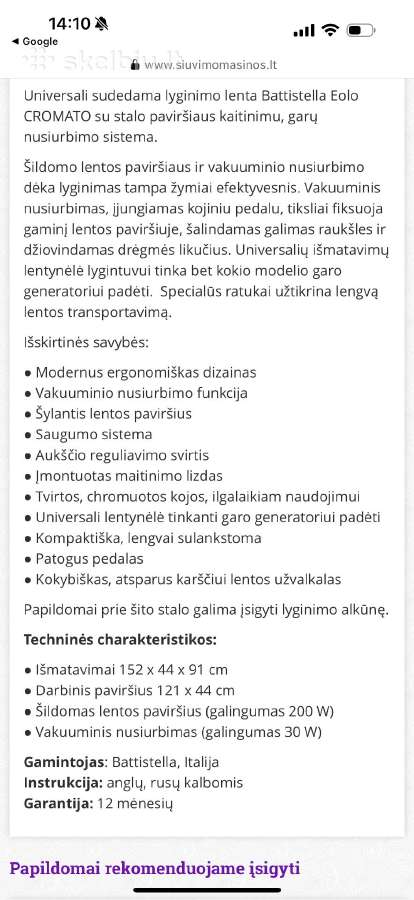 Batistella lyginimo lenta su garo nutraukimu - nuotraukos Nr. 3