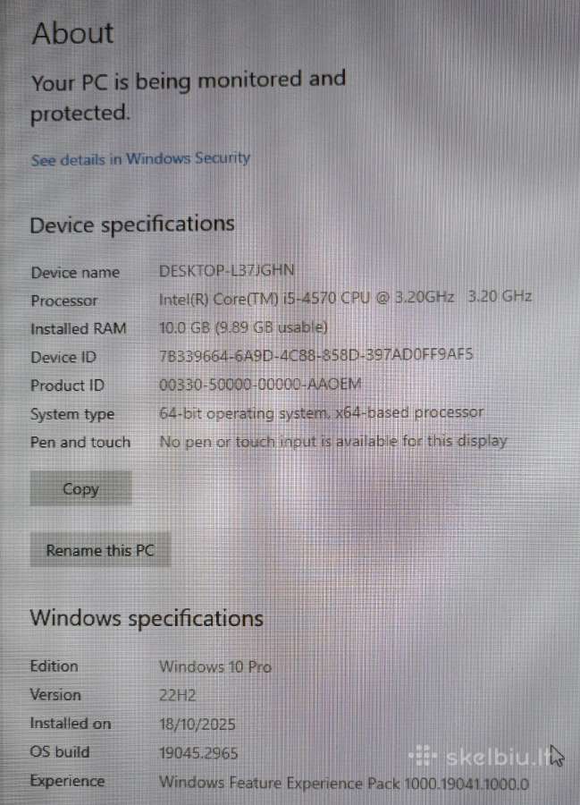 Lenovo Thinkcrntre M83, 8gb,1tb Win10 - nuotraukos Nr. 5