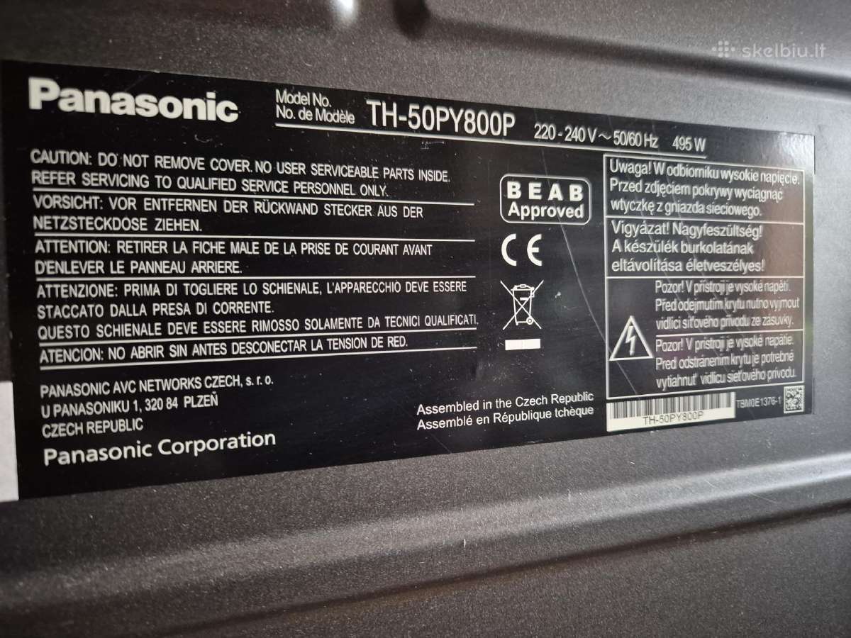 Plazminis televizorius Panasonic Th-50py800p - nuotraukos Nr. 2