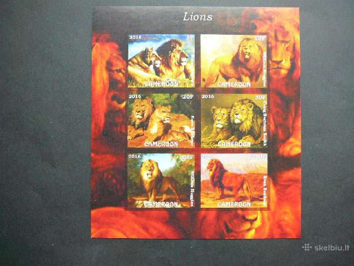 Liutai Kates laukines Kamerunas 2016 Mnh km770