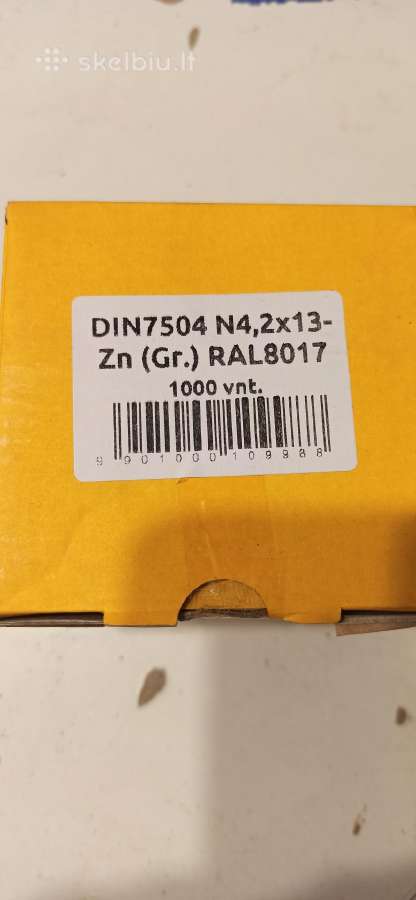 Medvaržčiai N 4,2x13 Zn Ral8017 1000 vnt. - nuotraukos Nr. 2