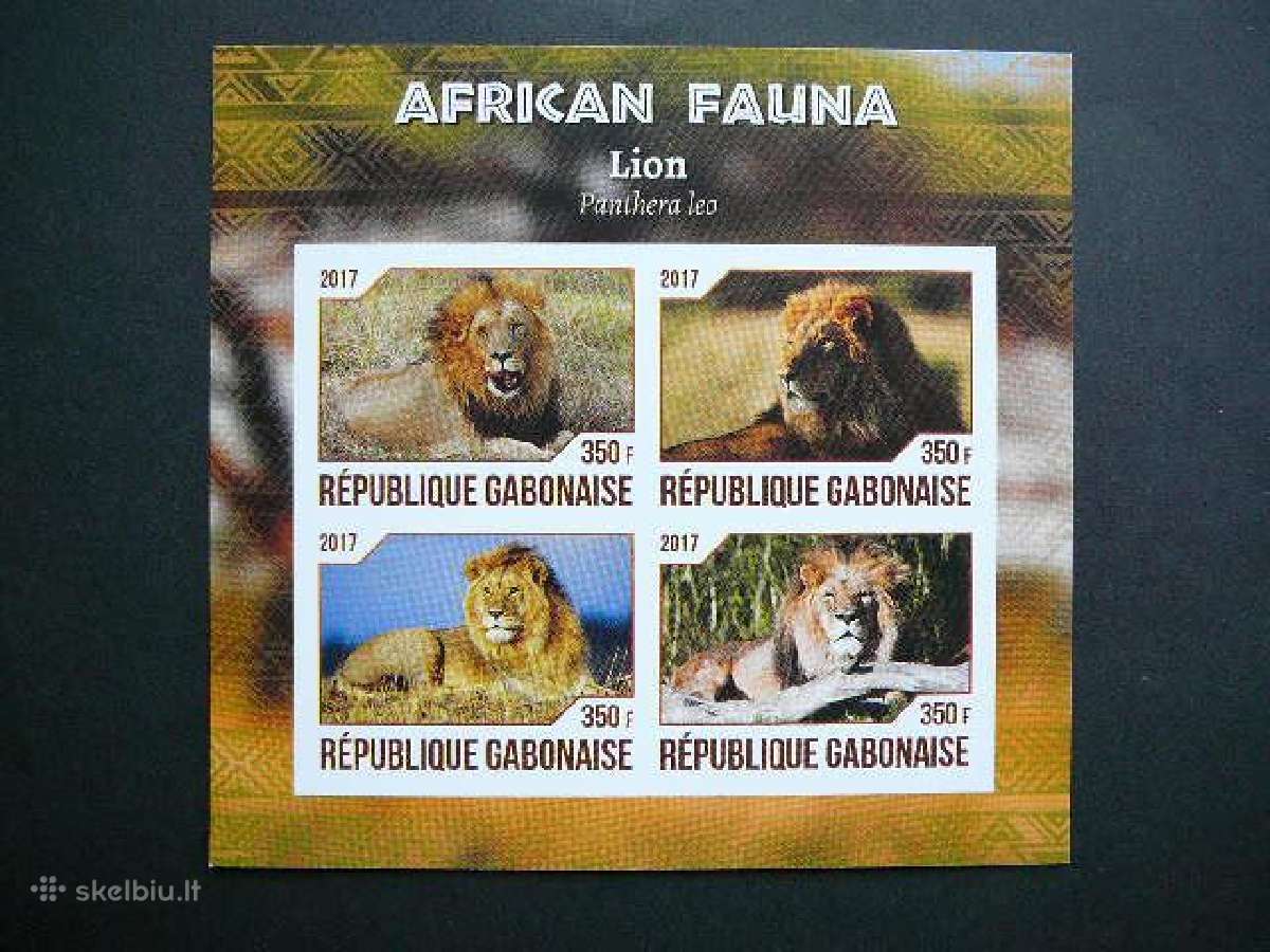 Liutai Kates laukines Gabonas 2017 Mnh gbn38